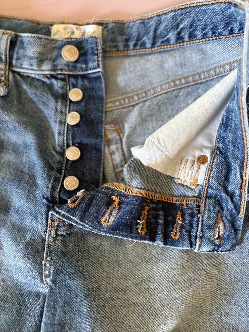 Free People We The Free Makai Cutoff Short in Shout & Twist Med Blue Size 27 - Picture 7 of 12